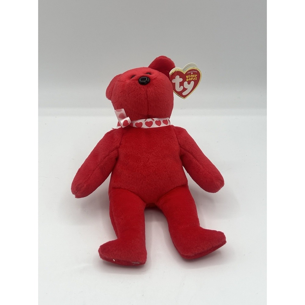 Ty Beanie Baby Amora Valentine Bear 8.5" Plush Stuffed Animal New MWMT 1999
